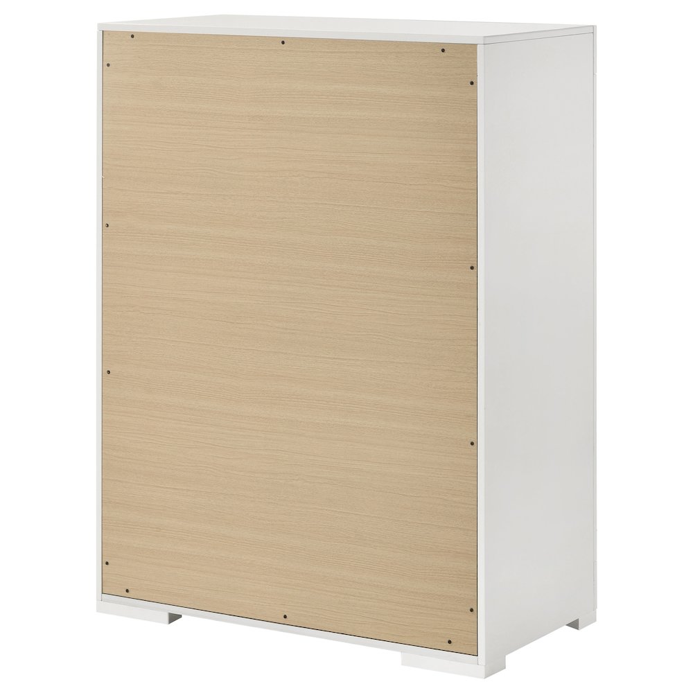 Ives 5-drawer Bedroom Chest of Drawers White High Gloss. Picture 8