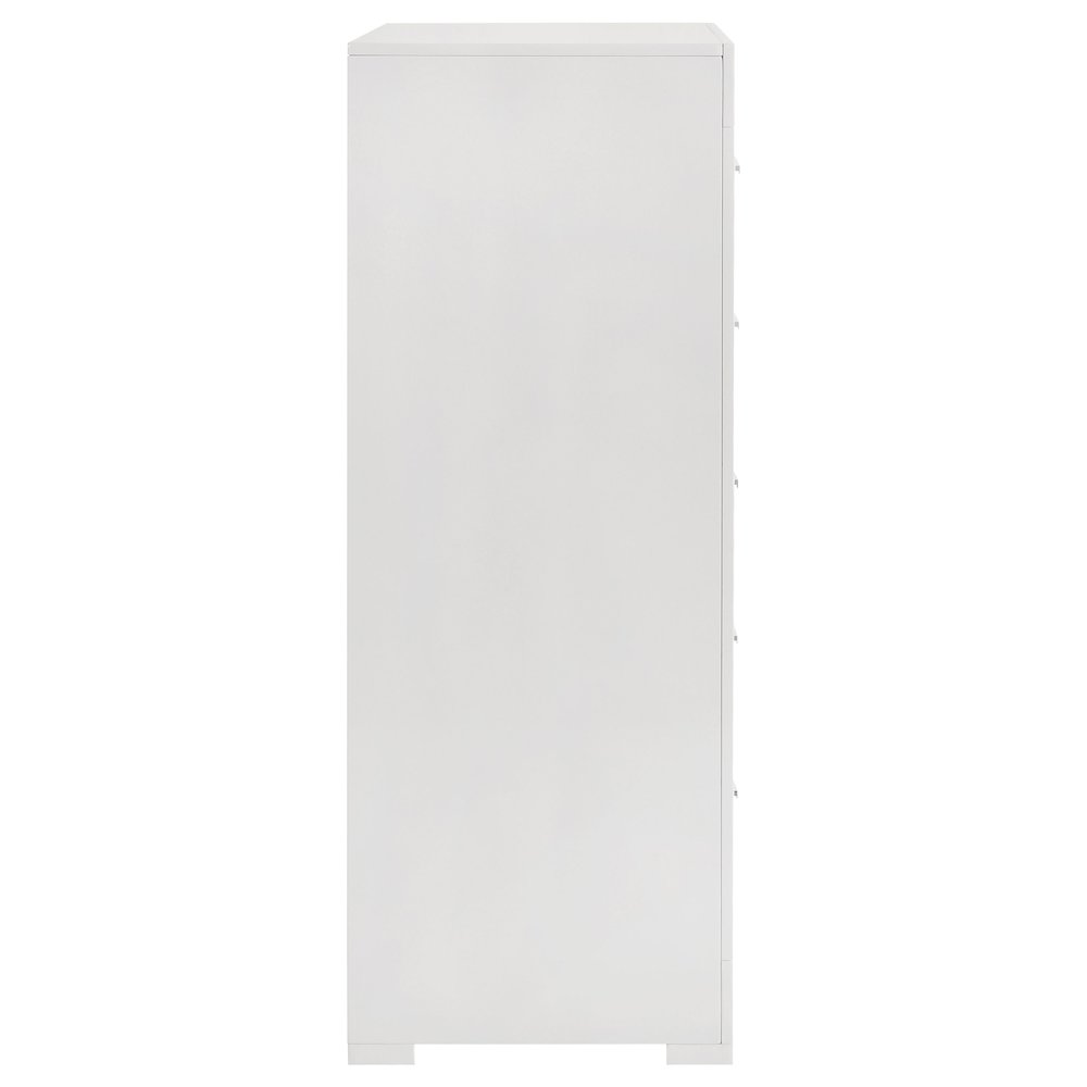 Ives 5-drawer Bedroom Chest of Drawers White High Gloss. Picture 9
