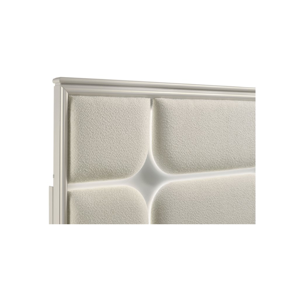 Olivia Queen Panel Bed LED Headboard Pearl White. Picture 8