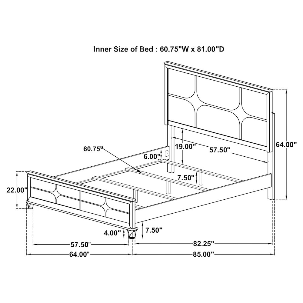 Olivia Queen Panel Bed LED Headboard Pearl White. Picture 9