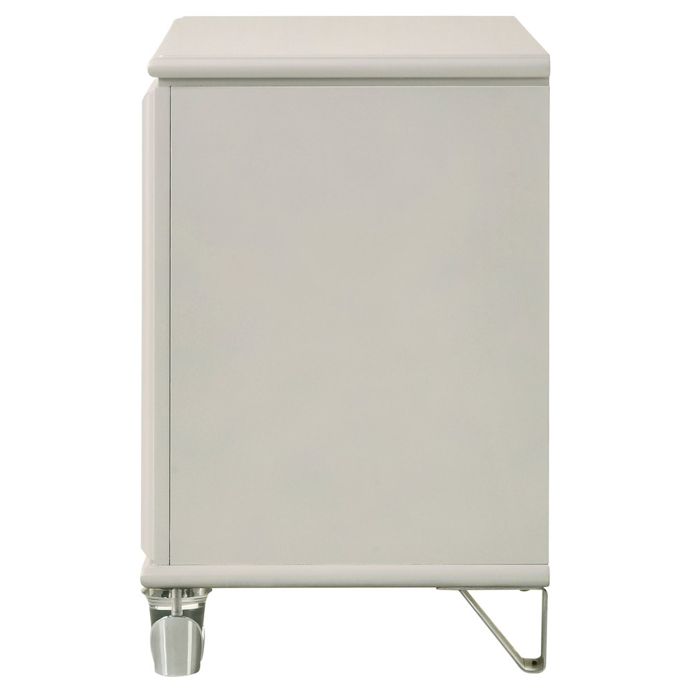 Olivia 2-drawer Nightstand Bedside Table Pearl White. Picture 5