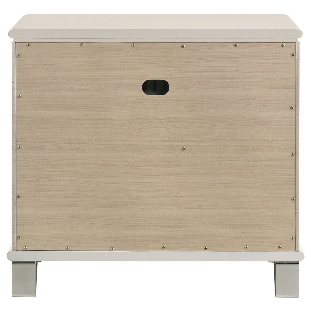 Olivia 2-drawer Nightstand Bedside Table Pearl White. Picture 7