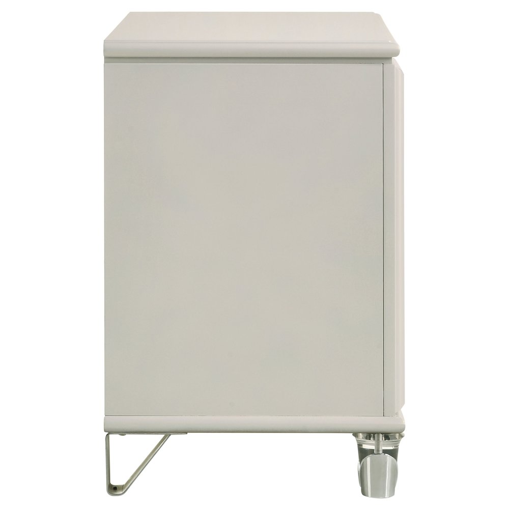 Olivia 2-drawer Nightstand Bedside Table Pearl White. Picture 9