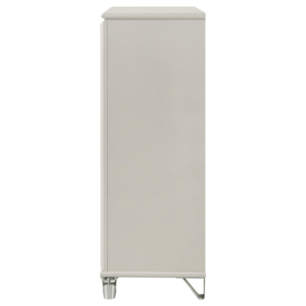 Olivia 5-drawer Bedroom Chest of Drawers Pearl White. Picture 5