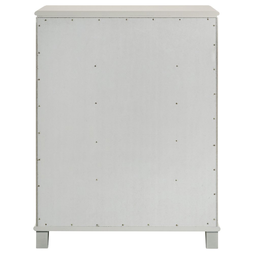 Olivia 5-drawer Bedroom Chest of Drawers Pearl White. Picture 7