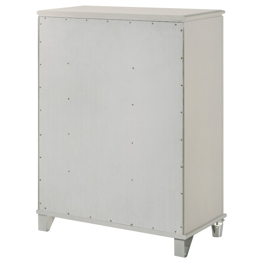 Olivia 5-drawer Bedroom Chest of Drawers Pearl White. Picture 8