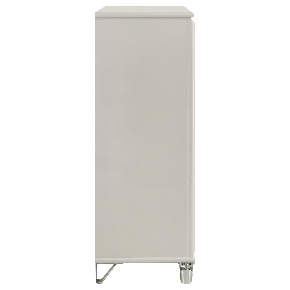 Olivia 5-drawer Bedroom Chest of Drawers Pearl White. Picture 9