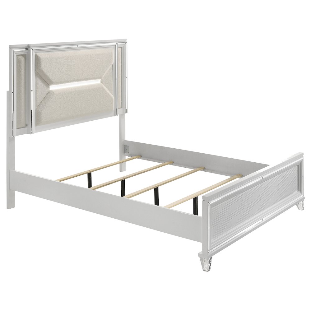 Marmore 5-piece Queen Bedroom Set White. Picture 3