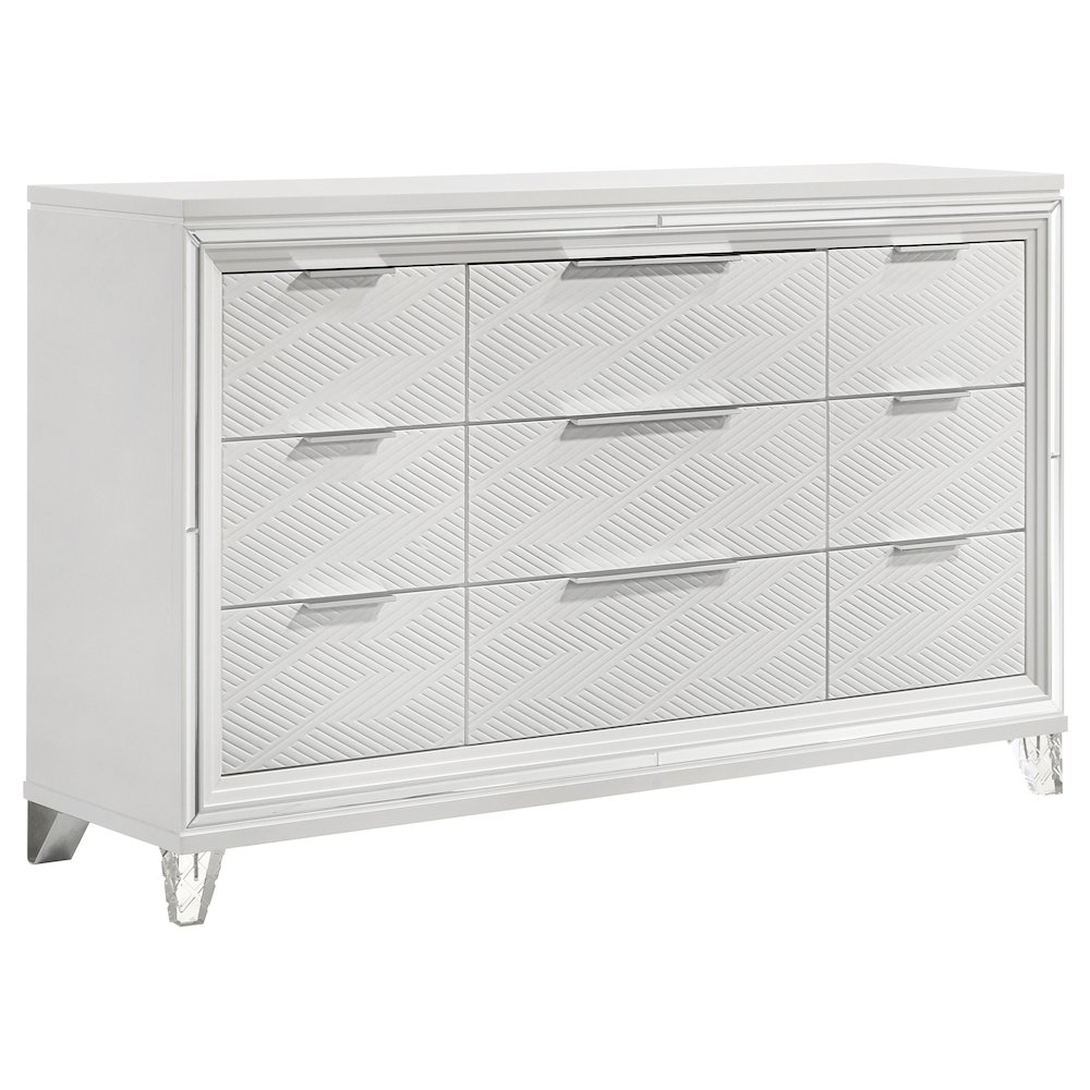 Marmore 5-piece Queen Bedroom Set White. Picture 7
