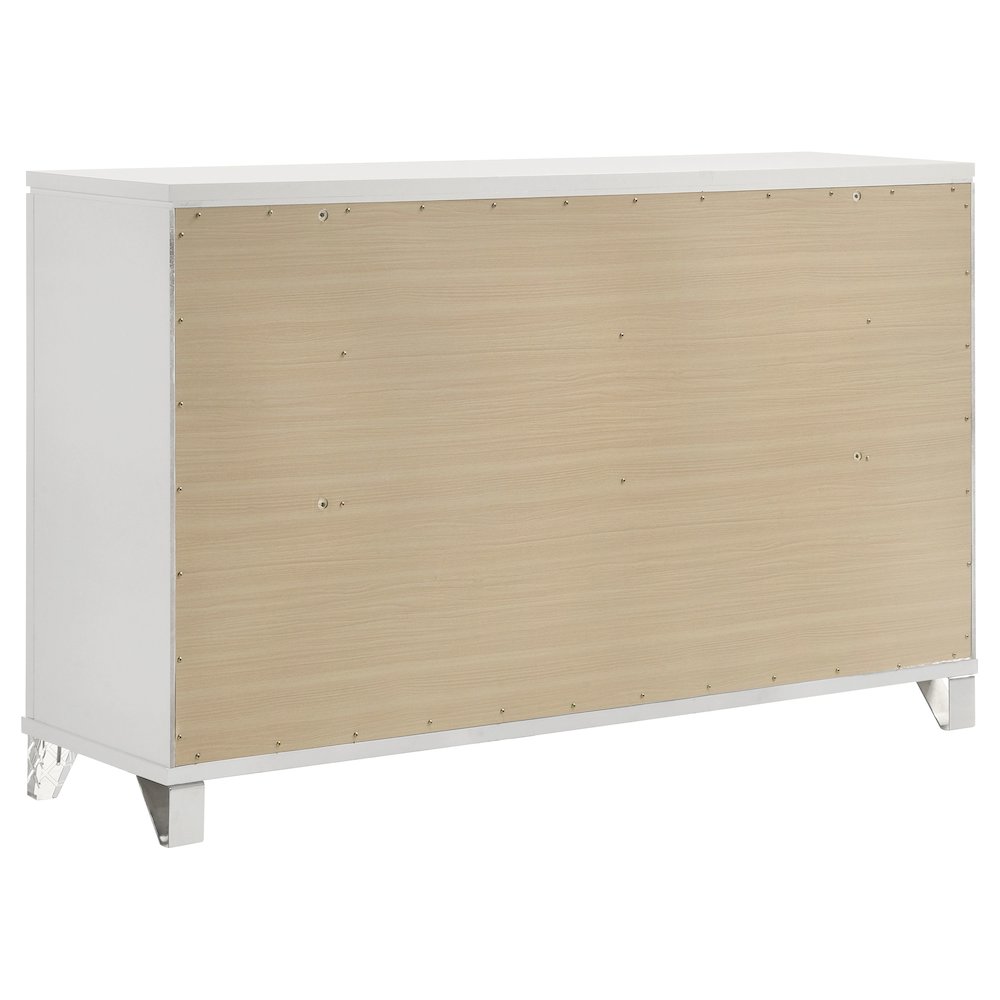 Marmore 5-piece Queen Bedroom Set White. Picture 8