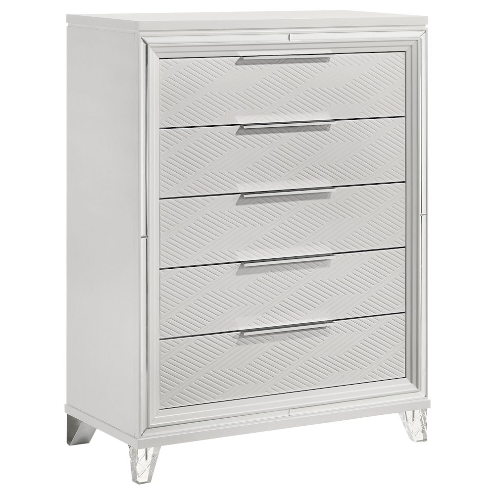 Marmore 5-piece Queen Bedroom Set White. Picture 11
