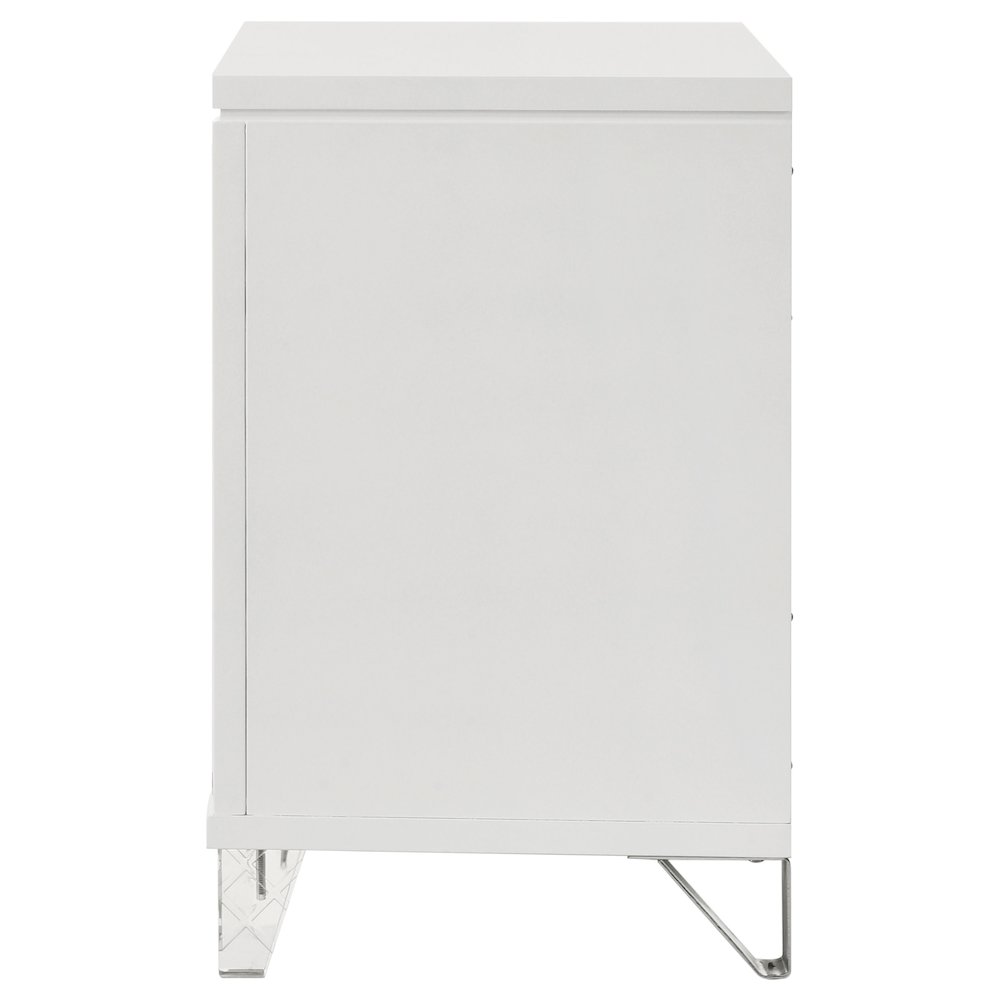 Marmore 2-drawer Nightstand Bedside Table White. Picture 5
