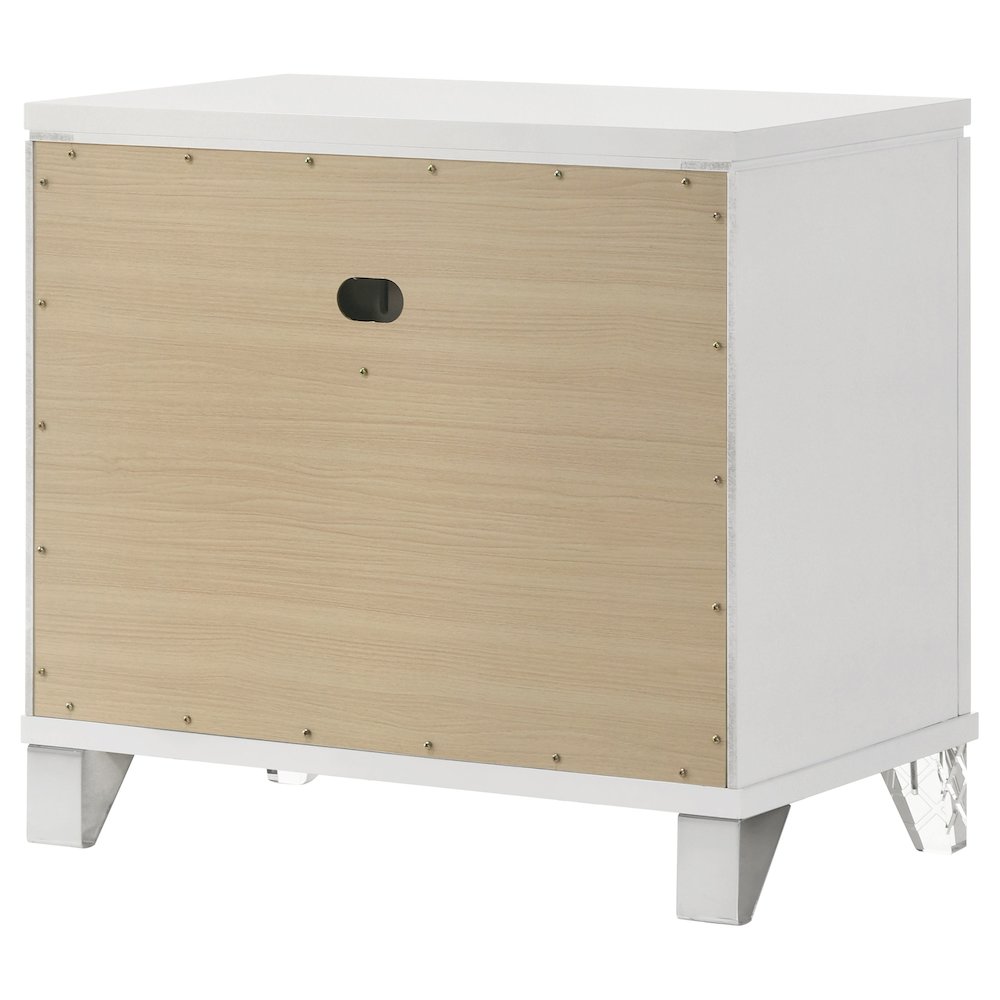 Marmore 2-drawer Nightstand Bedside Table White. Picture 8