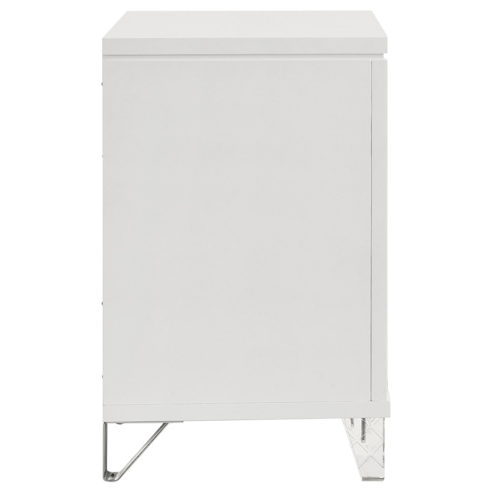 Marmore 2-drawer Nightstand Bedside Table White. Picture 9