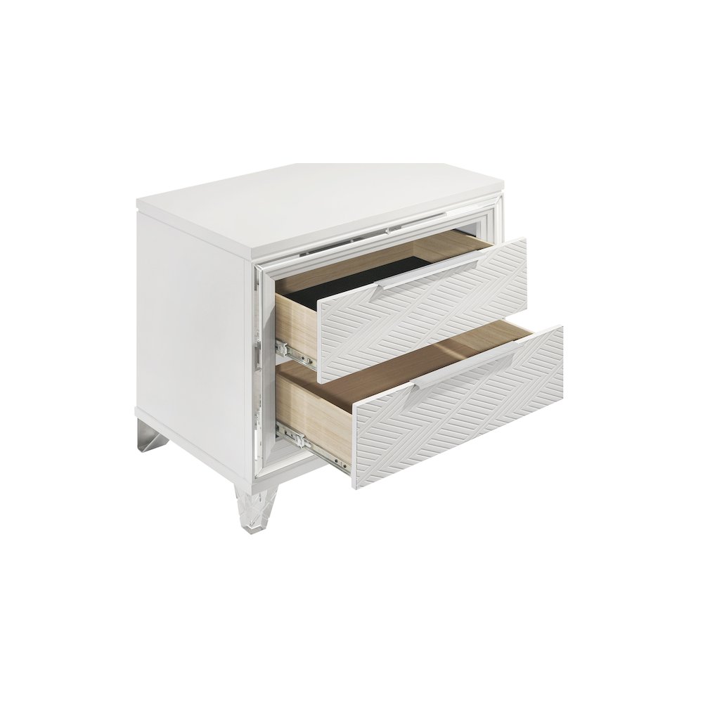 Marmore 2-drawer Nightstand Bedside Table White. Picture 14