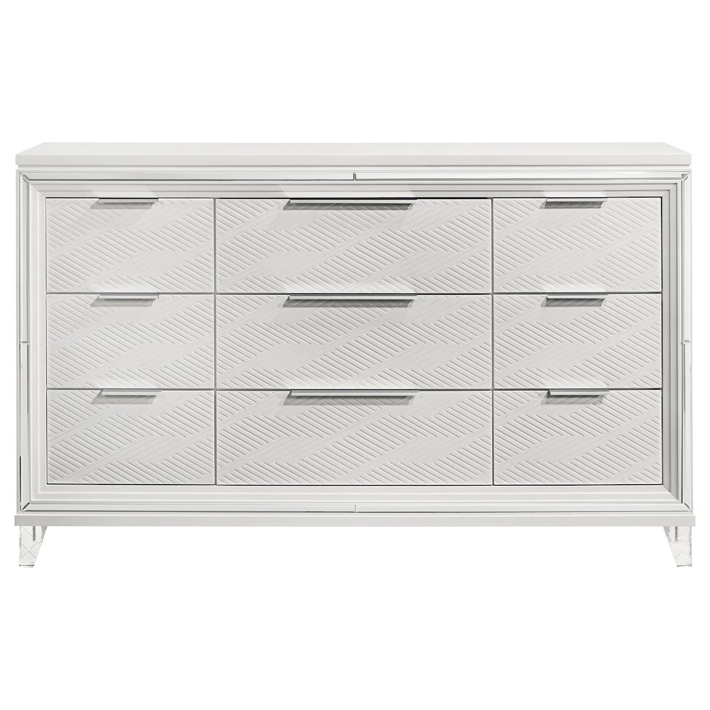 Marmore 9-drawer Dresser Cabinet White. Picture 3