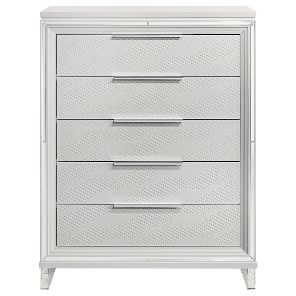 Marmore 5-drawer Bedroom Chest of Drawers White. Picture 3