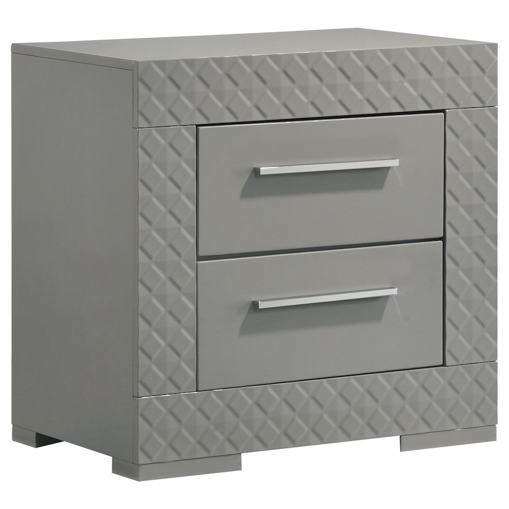 Ives 5-piece Queen Bedroom Set Grey High Gloss. Picture 4