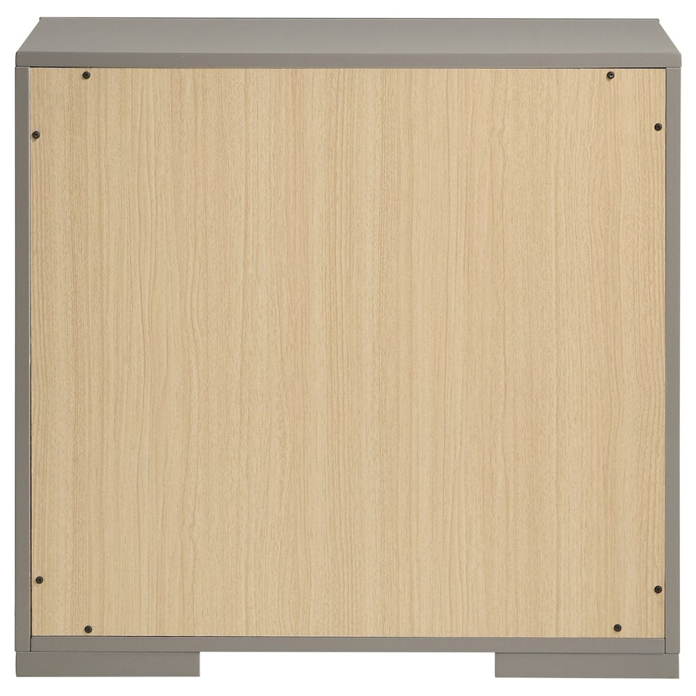 Ives 2-drawer Nightstand Bedside Table Grey High Gloss. Picture 7
