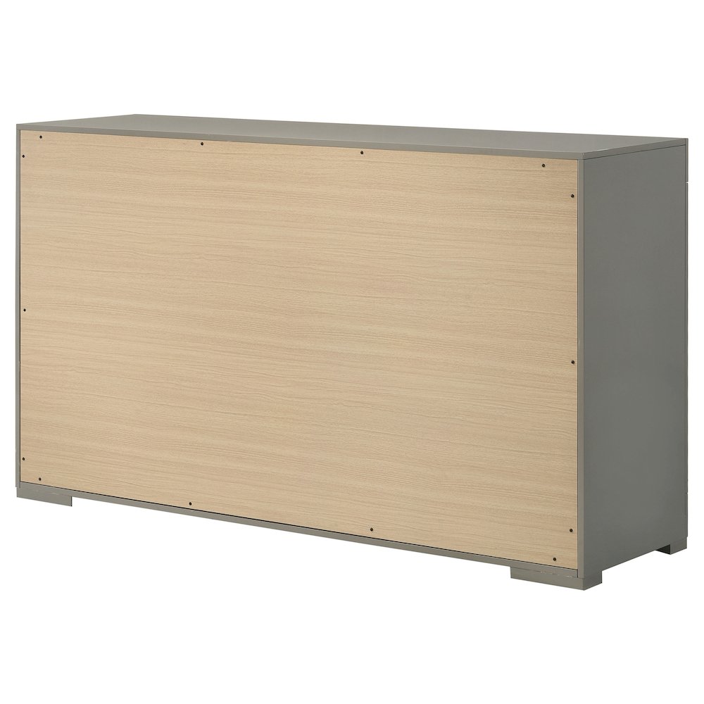 Ives 6-drawer Dresser Cabinet Grey High Gloss. Picture 8