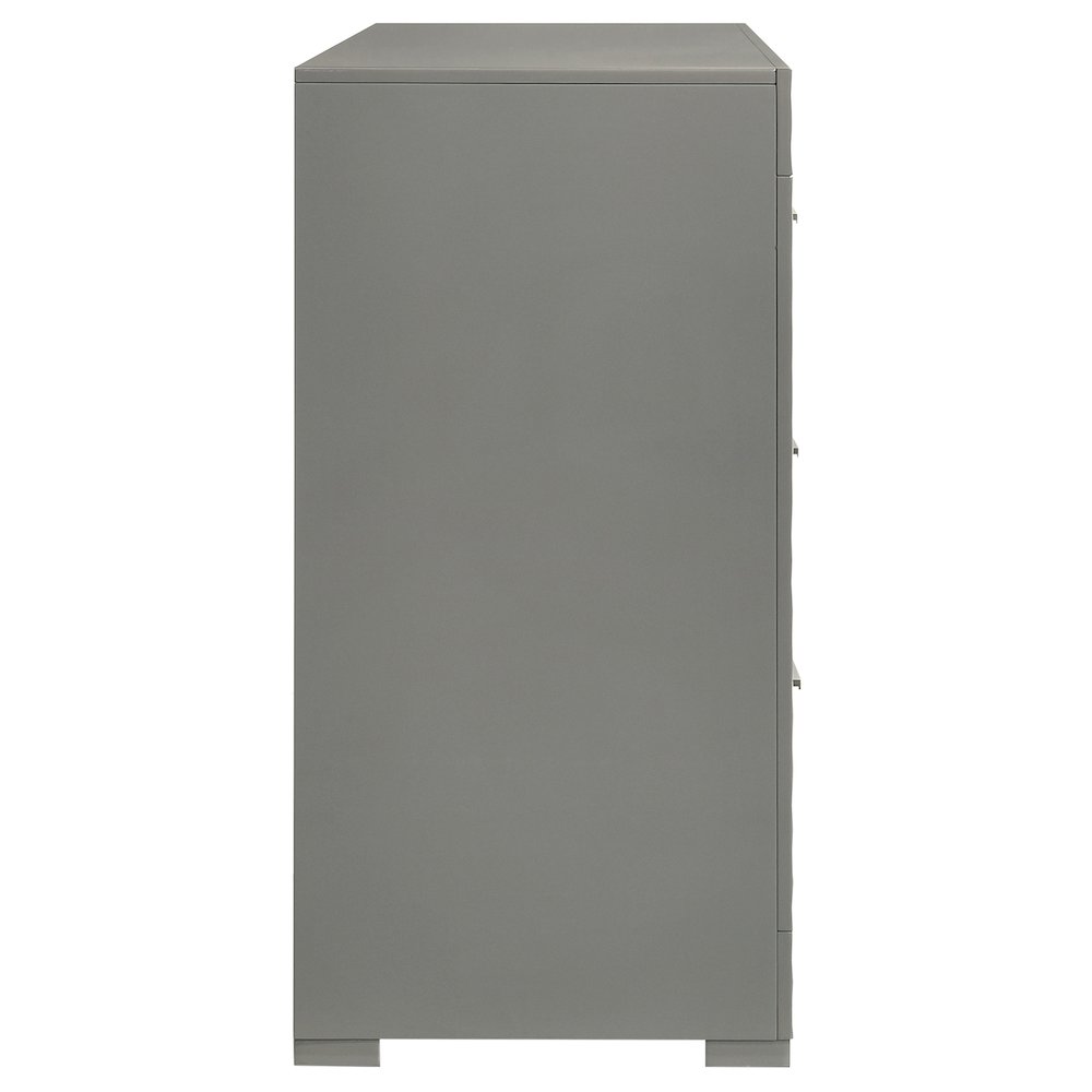 Ives 6-drawer Dresser Cabinet Grey High Gloss. Picture 9