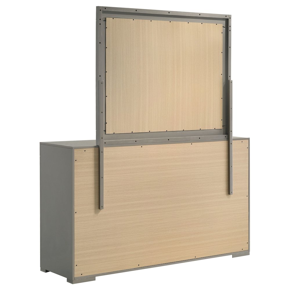 Ives 6-drawer Dresser and Mirror Grey High Gloss. Picture 6