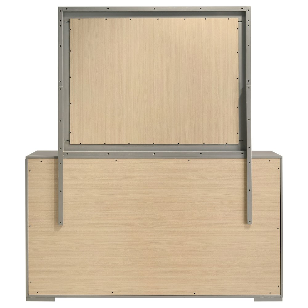 Ives 6-drawer Dresser and Mirror Grey High Gloss. Picture 7