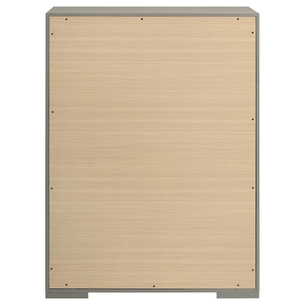 Ives 5-drawer Bedroom Chest of Drawers Grey High Gloss. Picture 7