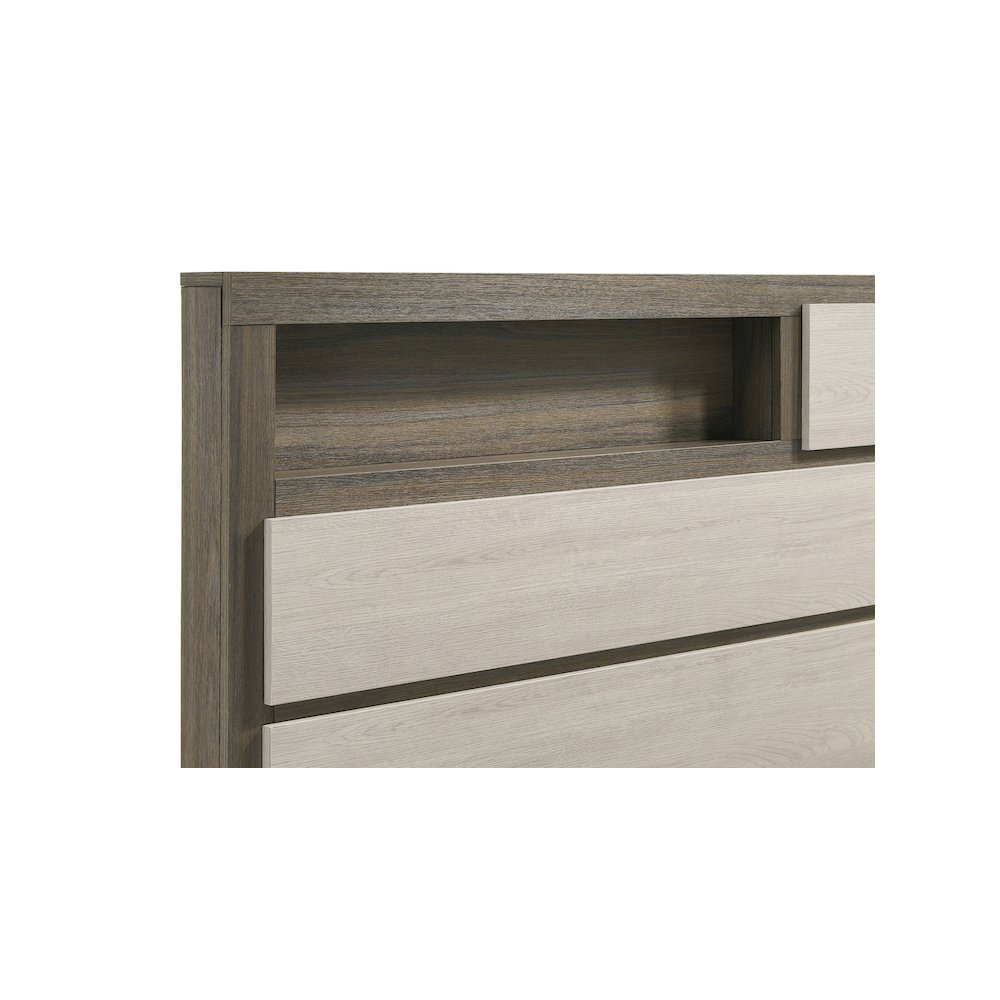 Fenwick Eastern King Bed Bookcase Headboard Grey Oak. Picture 10