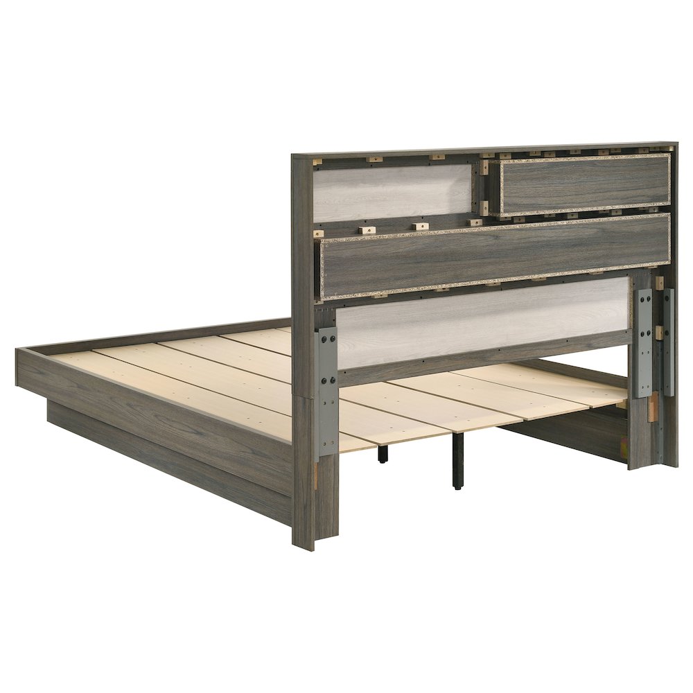 Fenwick California King Bed Bookcase Headboard Grey Oak. Picture 4