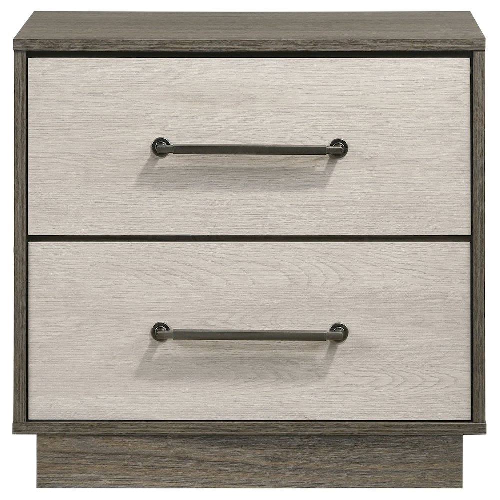 Fenwick 2-drawer Nightstand Bedside Table Grey Oak. Picture 3