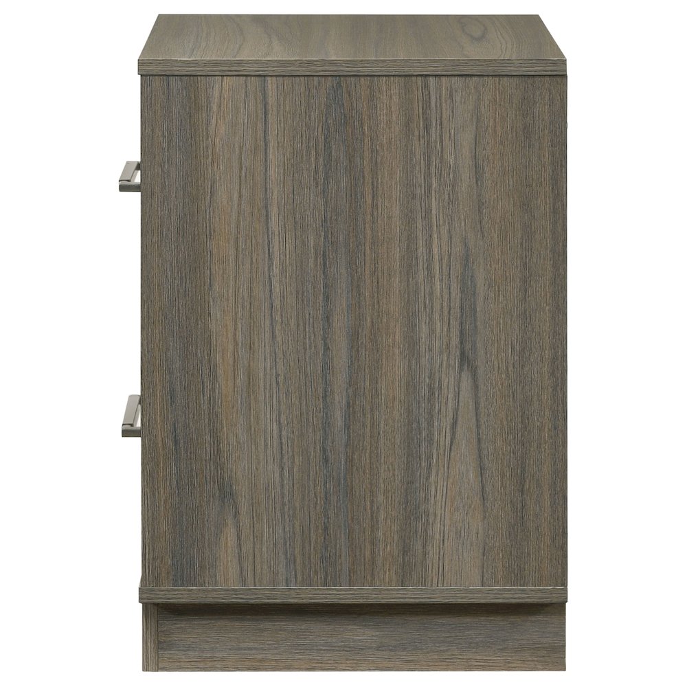 Fenwick 2-drawer Nightstand Bedside Table Grey Oak. Picture 5