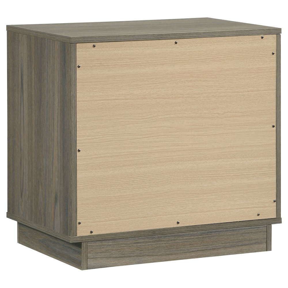 Fenwick 2-drawer Nightstand Bedside Table Grey Oak. Picture 6