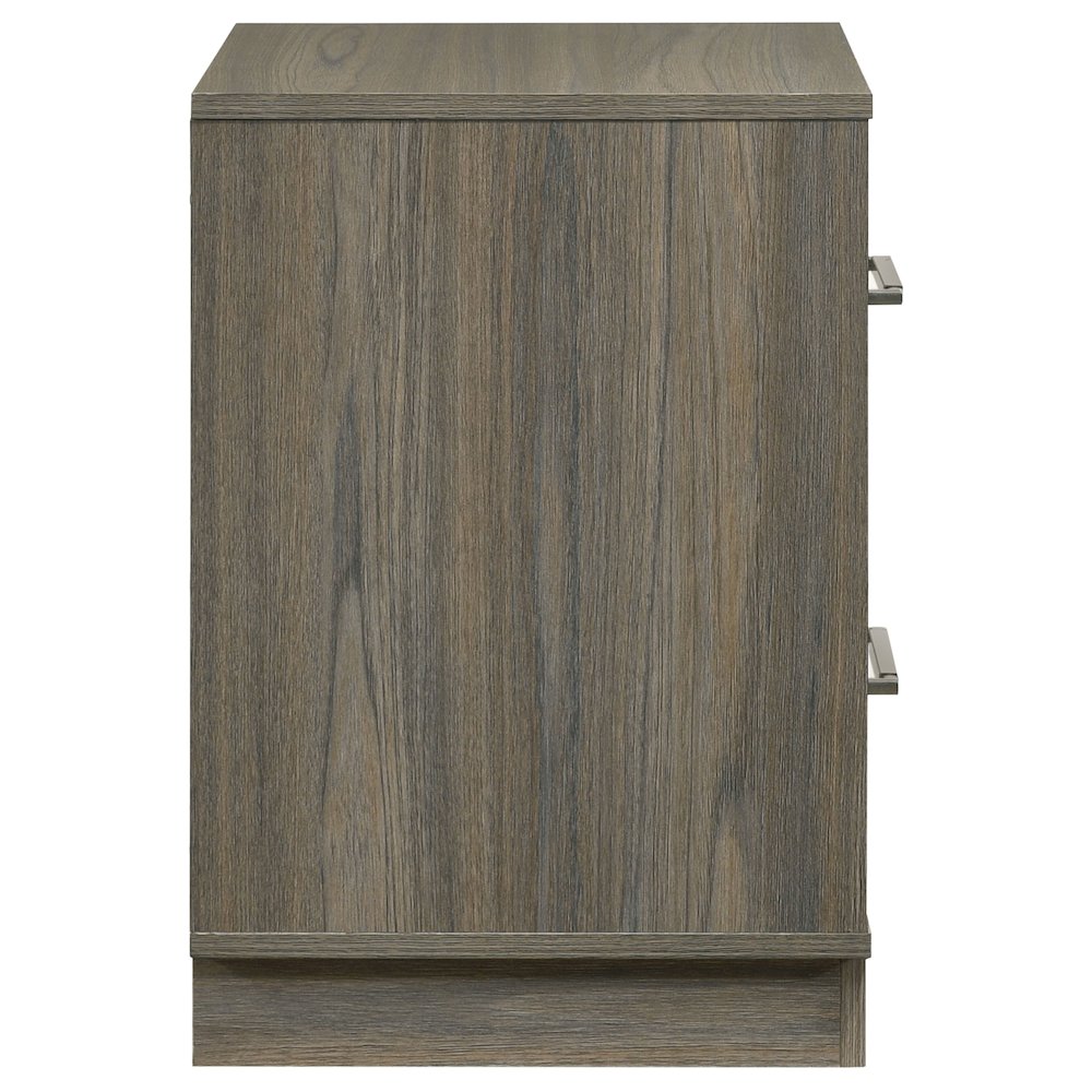 Fenwick 2-drawer Nightstand Bedside Table Grey Oak. Picture 9