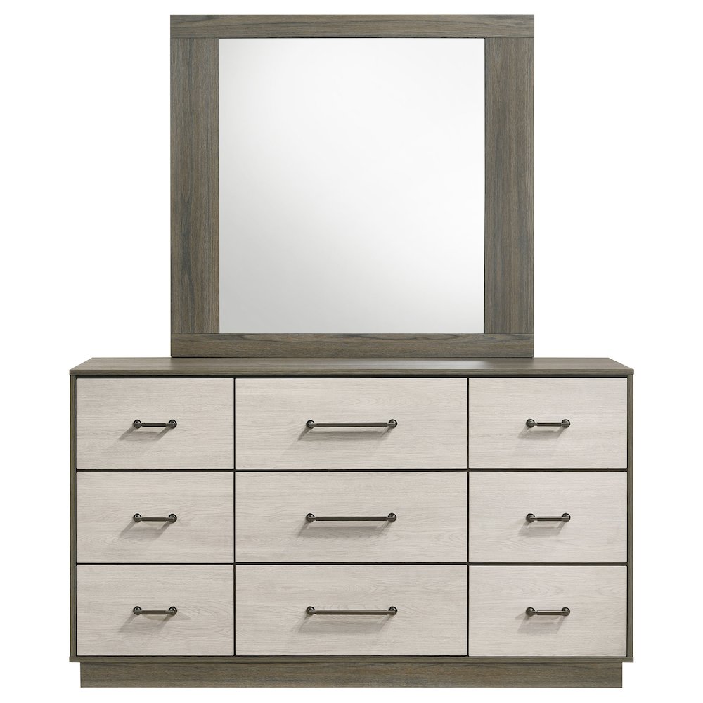 Fenwick 9-drawer Dresser with Mirror Grey Oak. Picture 3