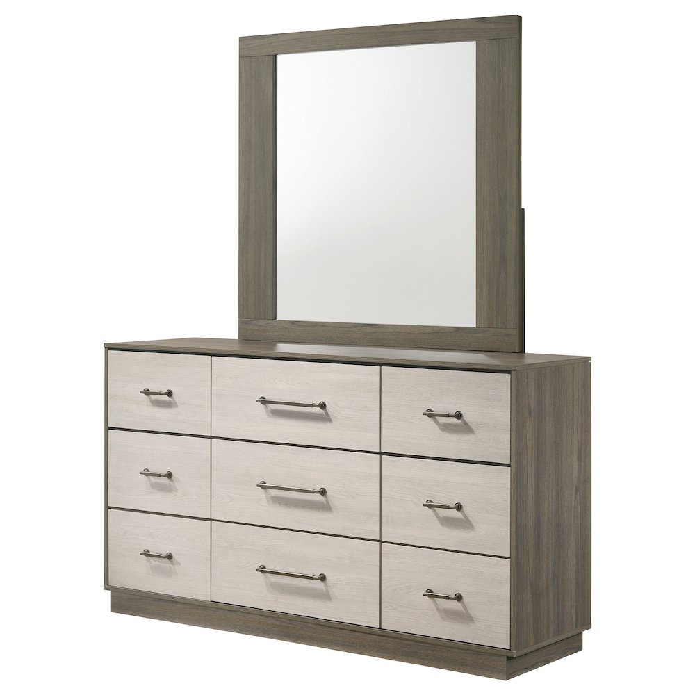 Fenwick 9-drawer Dresser with Mirror Grey Oak. Picture 4