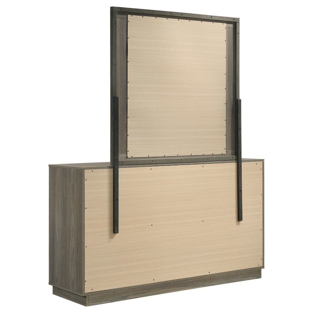 Fenwick 9-drawer Dresser with Mirror Grey Oak. Picture 6