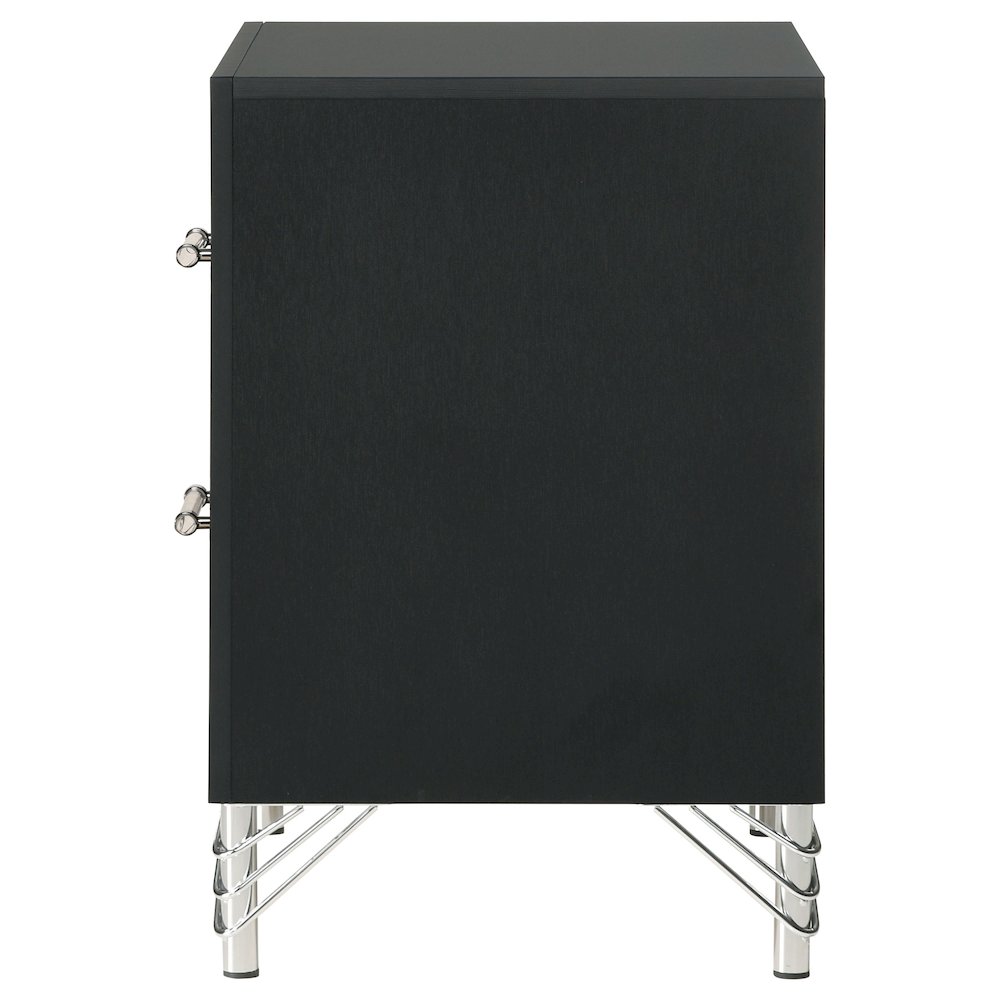 Lucia 2-drawer Nightstand Bedside Table Black. Picture 5