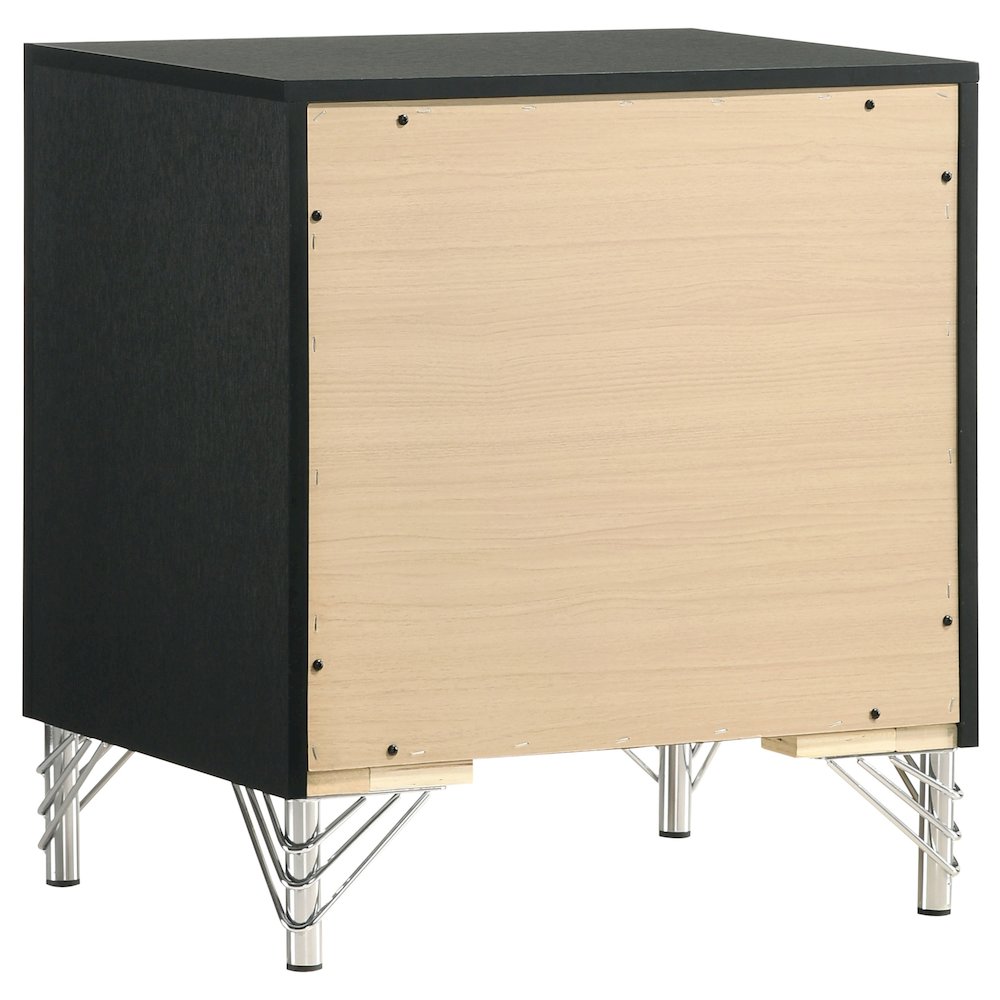 Lucia 2-drawer Nightstand Bedside Table Black. Picture 6