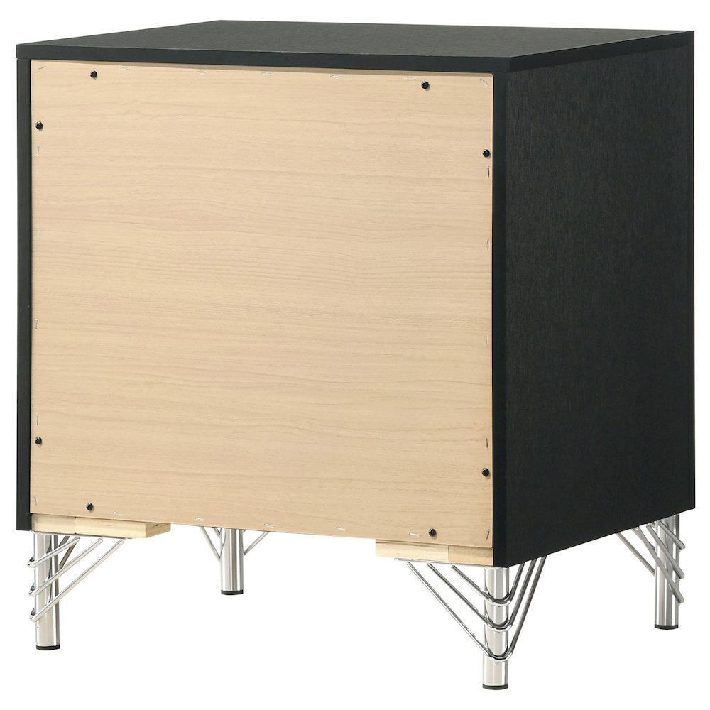 Lucia 2-drawer Nightstand Bedside Table Black. Picture 8