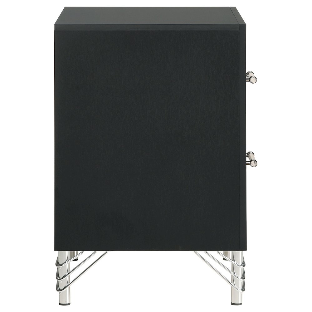Lucia 2-drawer Nightstand Bedside Table Black. Picture 9