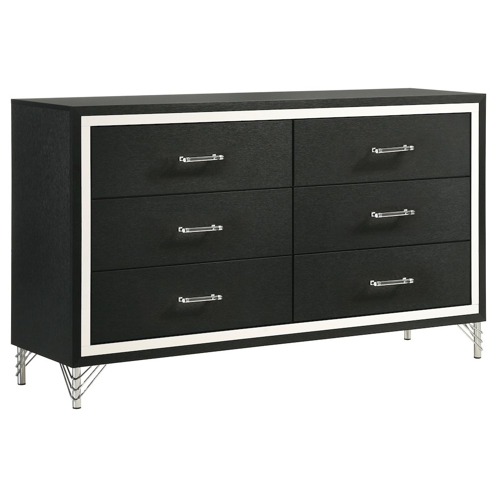 Lucia 6-drawer Dresser Cabinet Black. Picture 1