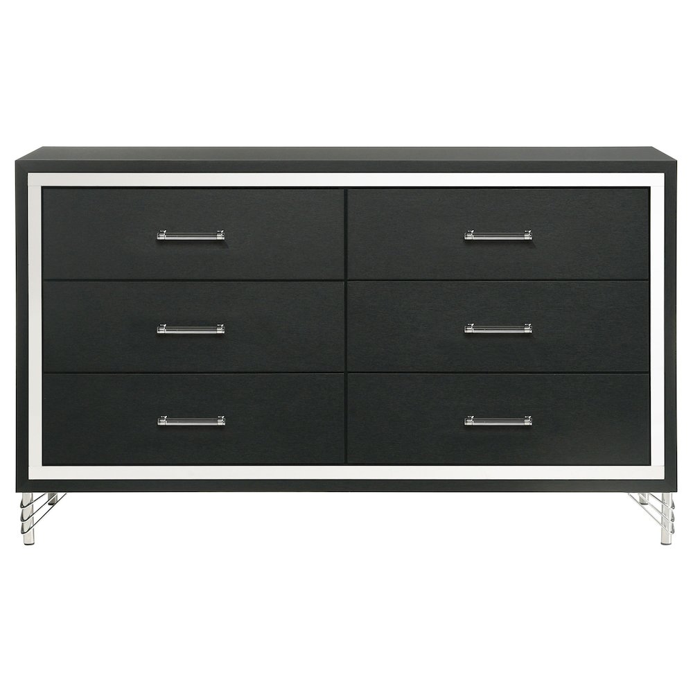 Lucia 6-drawer Dresser Cabinet Black. Picture 3