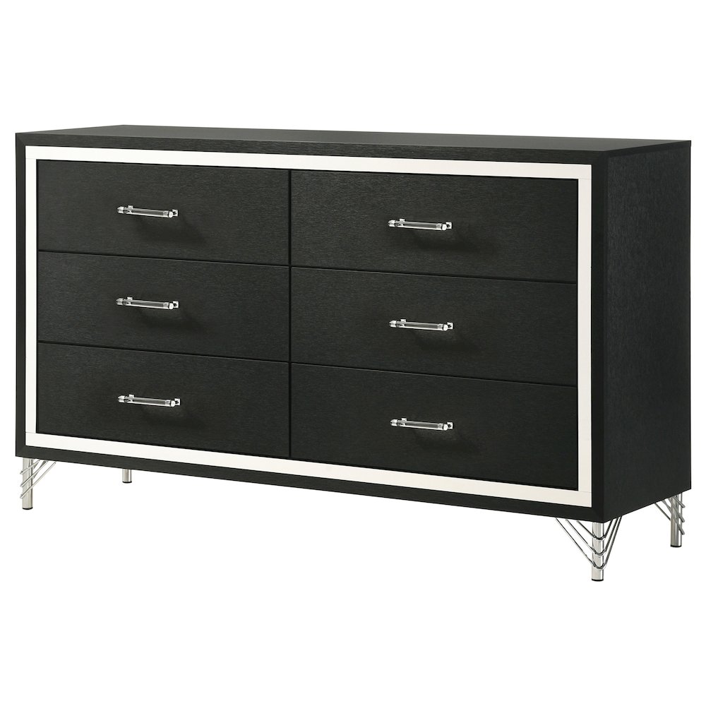 Lucia 6-drawer Dresser Cabinet Black. Picture 4