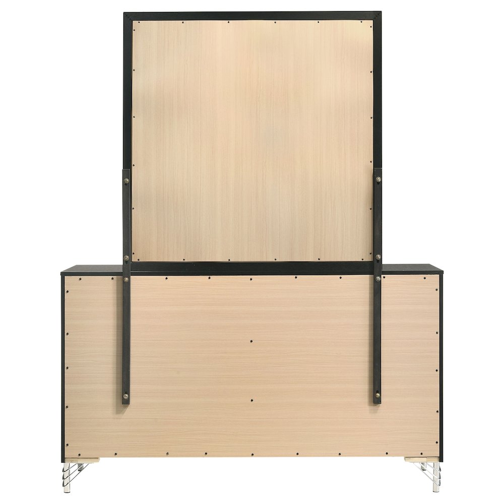 Lucia 6-drawer Dresser and Mirror Black. Picture 7