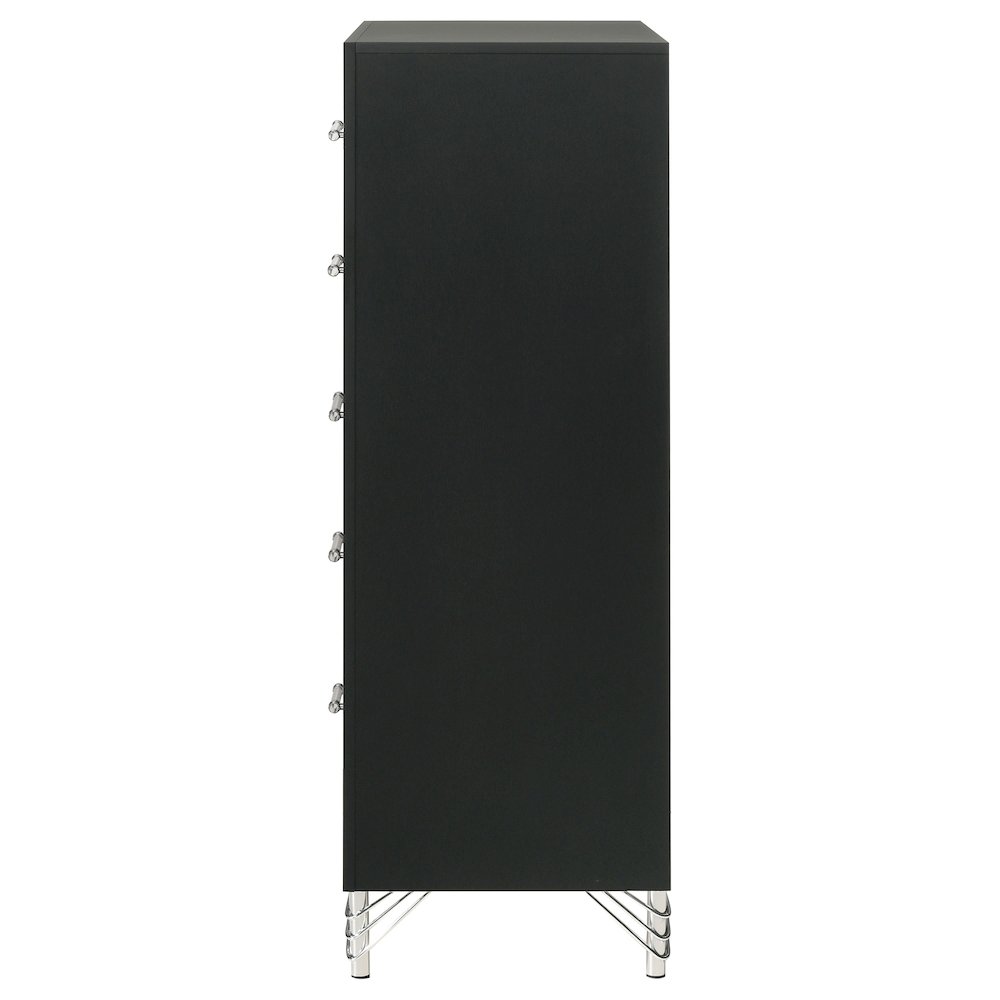 Lucia 5-drawer Bedroom Chest of Drawers Black. Picture 5