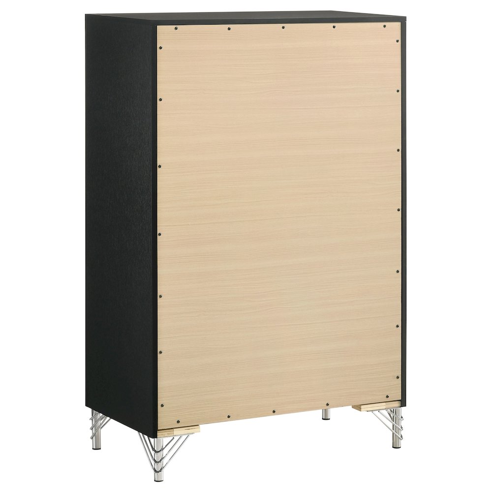 Lucia 5-drawer Bedroom Chest of Drawers Black. Picture 6