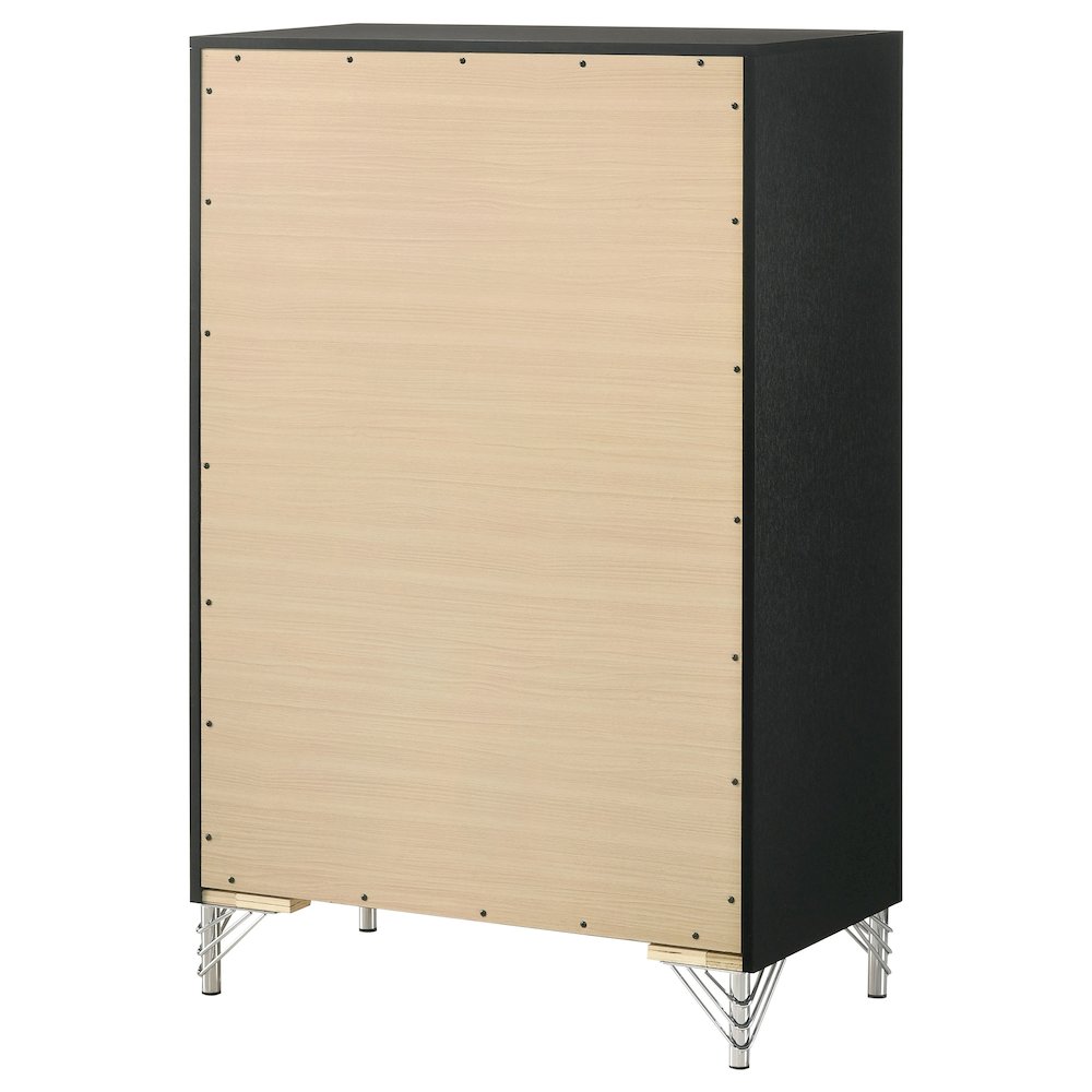 Lucia 5-drawer Bedroom Chest of Drawers Black. Picture 8