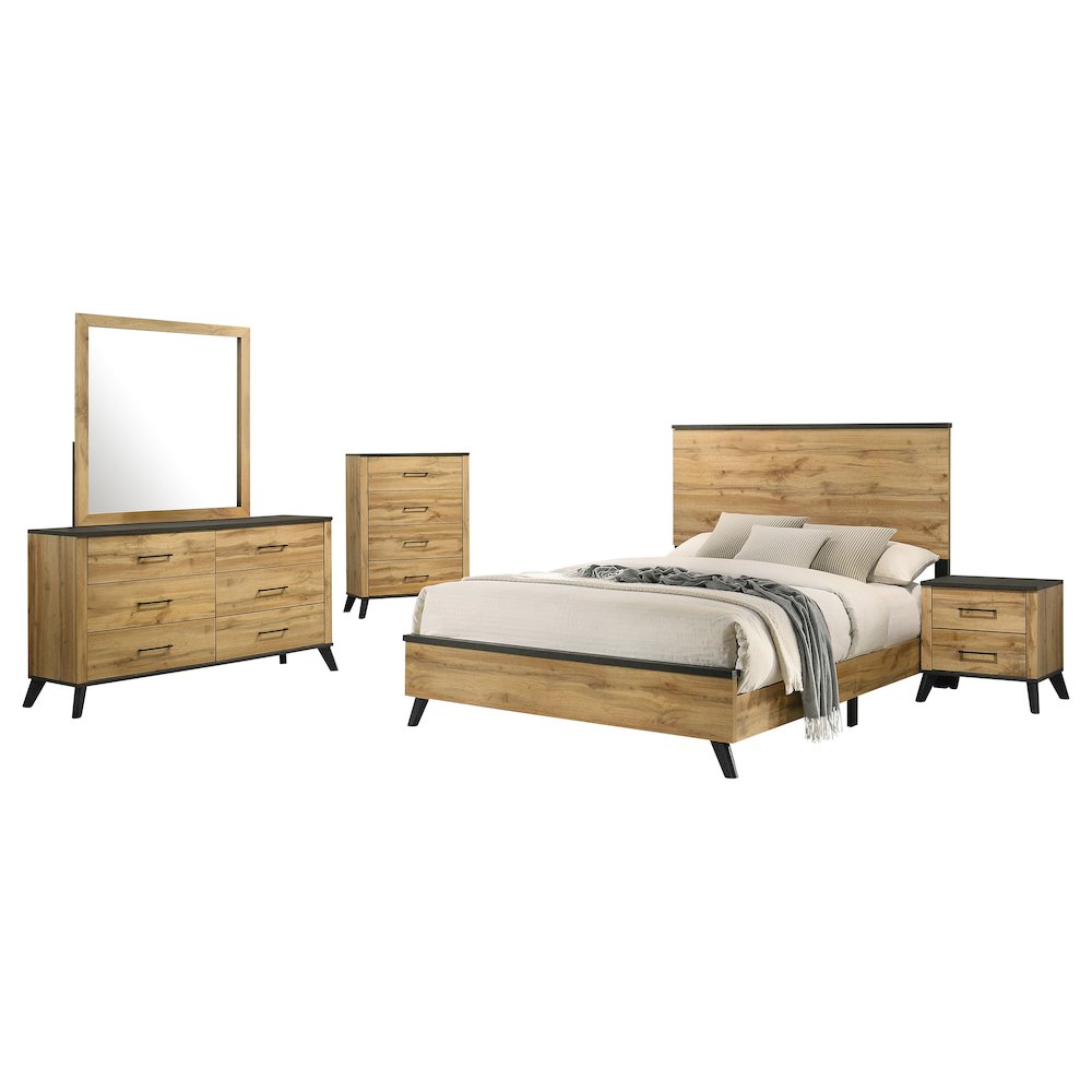 Kaywood 5-piece Eastern King Bedroom Set Natural Pine. Picture 1