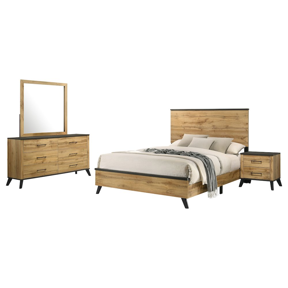 Kaywood 4-piece Queen Bedroom Set Natural Pine. Picture 1